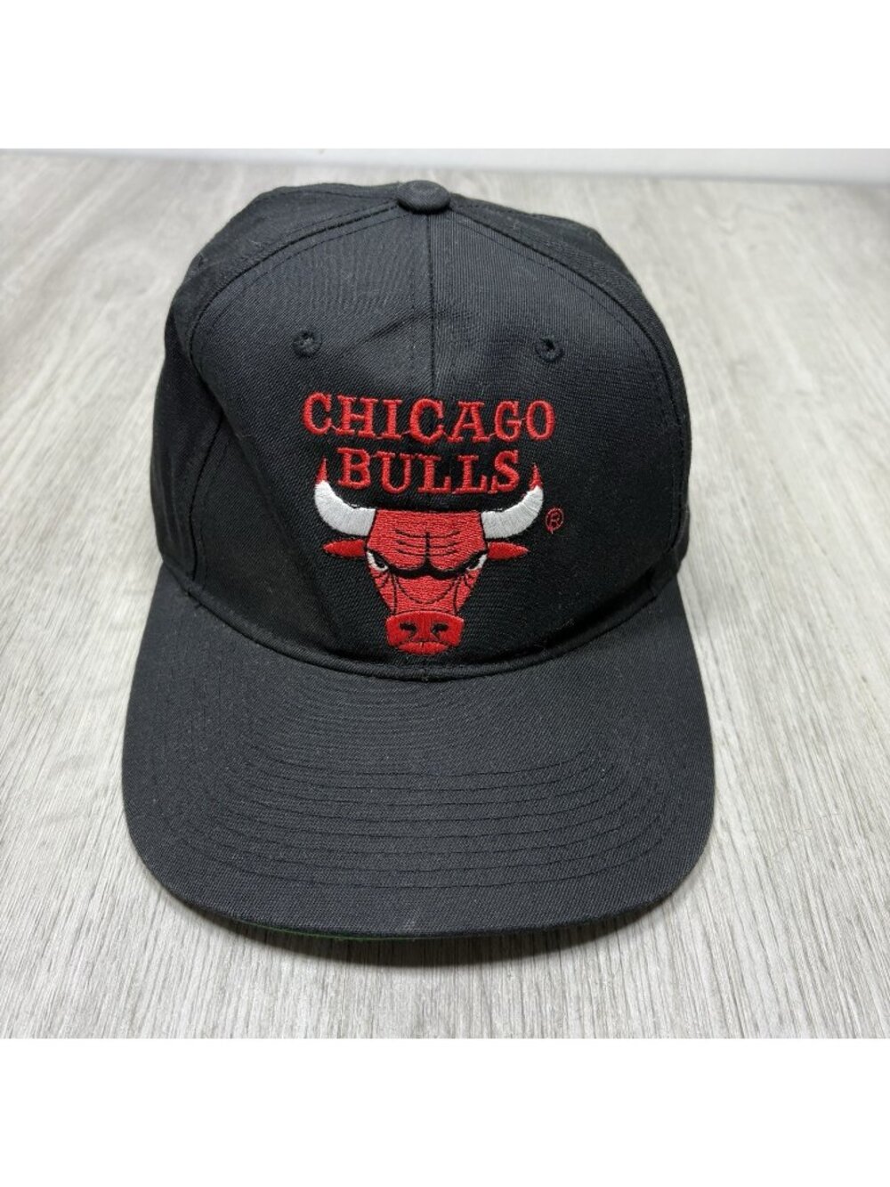Vintage Chicago Bulls Logo Snapback Hat The G Cap Black Adjustable 90's